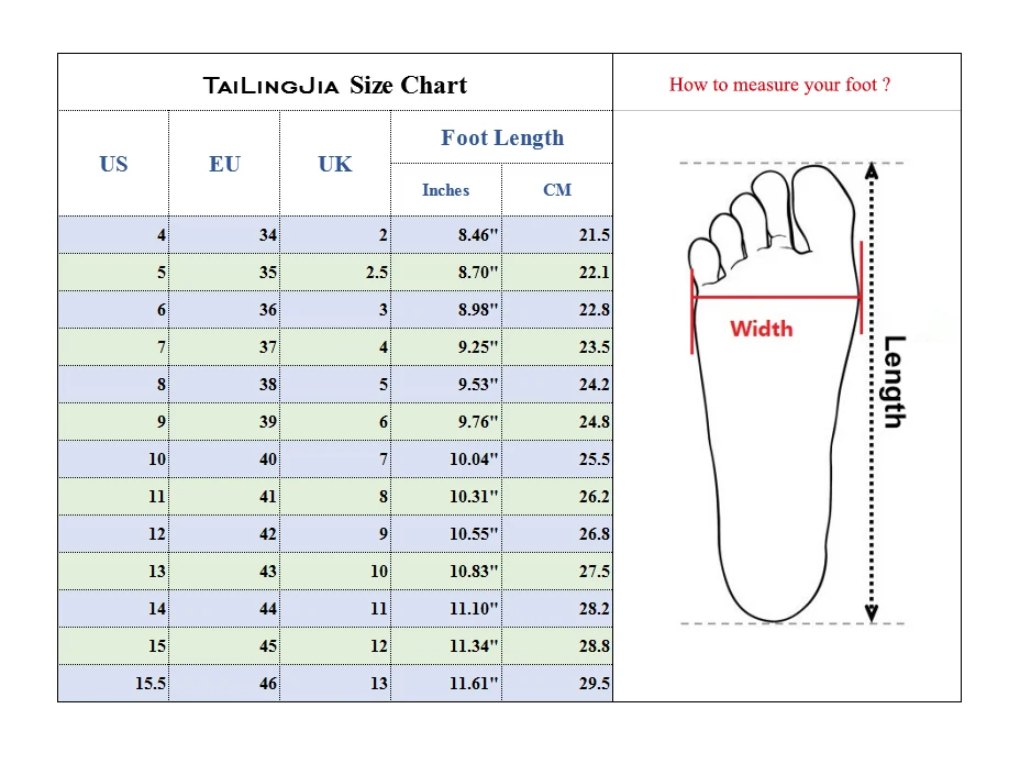 Size chart