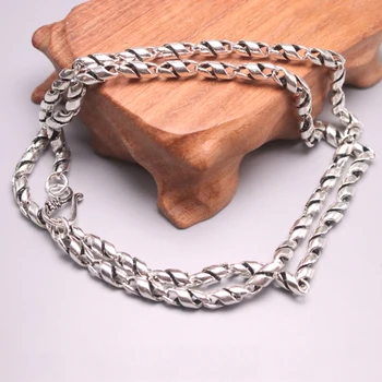 

New Pure 925 Sterling Silver Necklace 4.5mm Rope Link Chain Necklace 23.62" L