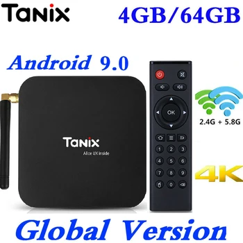 

Tanix TX6 Android Smart 9.0 TV Box Allwinner H6 Quad Core 2G/4G 16G/32G/64G 4K 2.4G/5GHz Dual WiFi Google Youtube Set Top Box