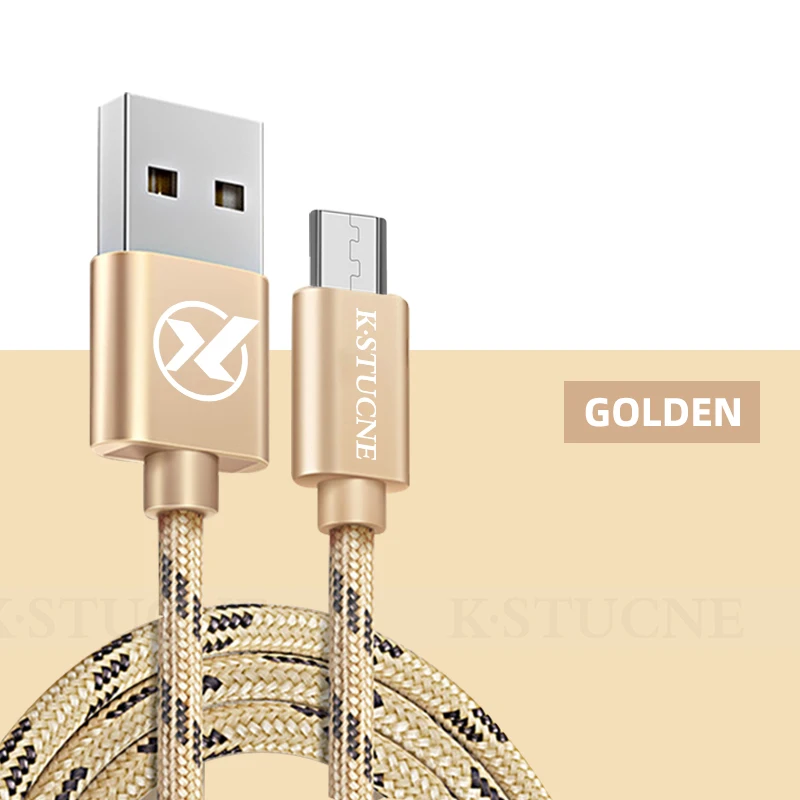 Micro USB кабель для samsung Galaxy S6 S7 J7 Быстрая зарядка Microusb кабель для зарядки данных для Xiaomi Redmi Note 5 Android USB кабель - Цвет: Золотой