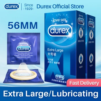 Durex Condoms XL 56mm Extra Large More Lubricant Thin Fitter Sex Toys Sleeve for Penis Cock Goods For Adults Intimate goods
