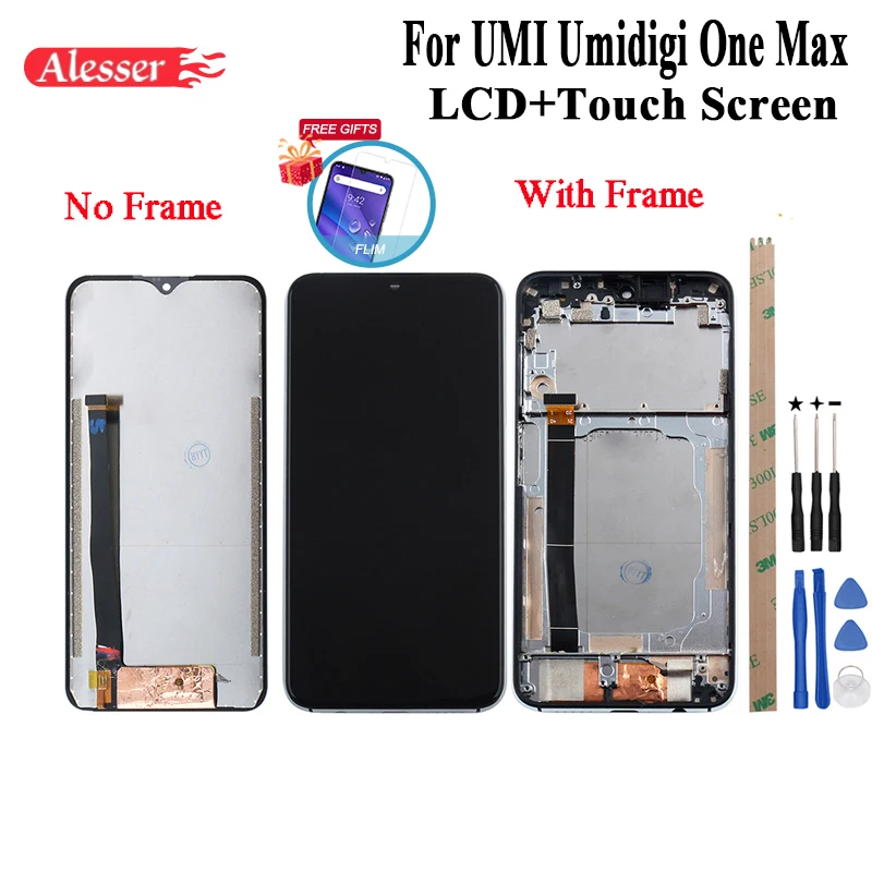Alesser для UMI Umidigi One Max ЖК дисплей и сенсорный экран с рамкой + запасные части пленки