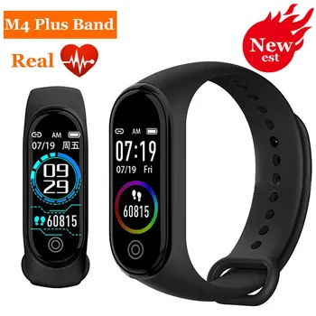 

Newest M4 Plus Smart Bracelet Real Heart Rate Blood Pressure Fitness Tracker Smart Band Wristband Watch For Apple IOS Android