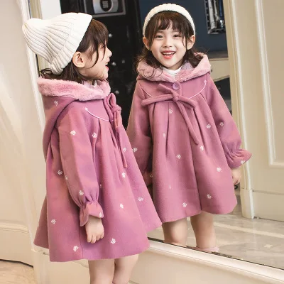 Шерстяное пальто для девочек; костюм принцессы; Детские пальто;