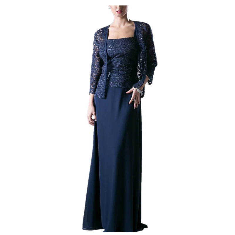 Sparkly Lace Chiffon Lange Moeder Van De Bruid Jurk Met Jasje Floor Lengte Column Dames Formele Avondjurken Wedding Party Sparkly Lace Chiffon Lange Moeder Van De Bruid Jurk Met Jasje Floor Lengte Column Dames Formele Avondjurken Wedding Party