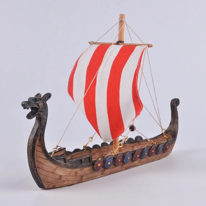 Viking longship Дракон сувенир-лодка резная Смола ремесло украшения дома Викинги кораблей Парусная модель игрушки подарки 25,5x17,5x5,5 см
