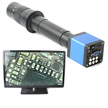 14MP 1080P цифровой видео HDMI микроскоп камера+ 130X/180X/300X C крепление объектива для Пайки PCB ремонт двойной дисплей Выход