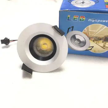 

2019 New Arrival diameter 60mm white Spot 6pcs/lot 3w,led Cob Down Light With 400lm Lumen Led Lights,free Shipping