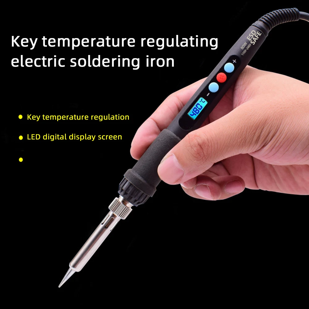 

80W Soldering Iron 60W LED Digital Display Adjustment Repair 110V Electric Solder Iron 220V Portable Tin Welding Tools US EU UK