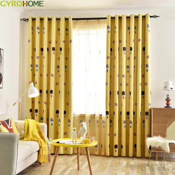 

Cartoon Soldier Curtains England Design High Shading Match Tulle Drops for Living Room Children's Bedroom