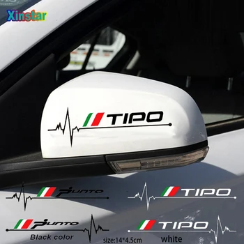 

2pcs/lot Car rearview mirror sticker for fiat TIPO punto