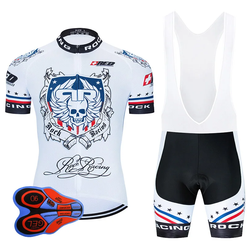 

2020 Rock Racing Cycling Jerseys 9D Bib Set MTB Uniform Team Bicycle Clothes Quick Dry Bike Jersey Mens Short Maillot Culotte