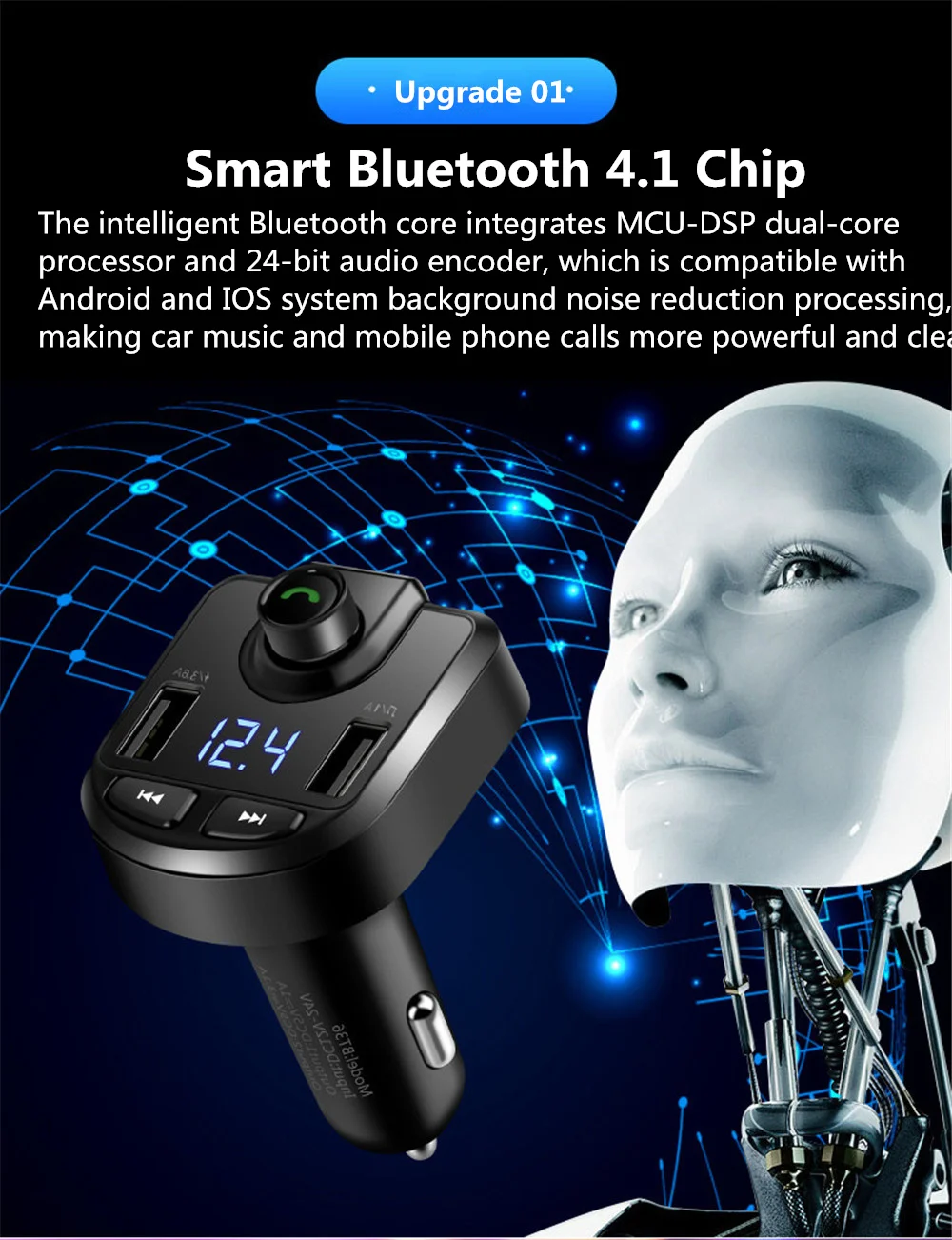 3.1A громкой связи Bluetooth автомобильный комплект двойной USB телефон быстрое зарядное устройство fm-передатчик стерео аудио MP3 музыкальный приемник Bluetooth адаптер TF