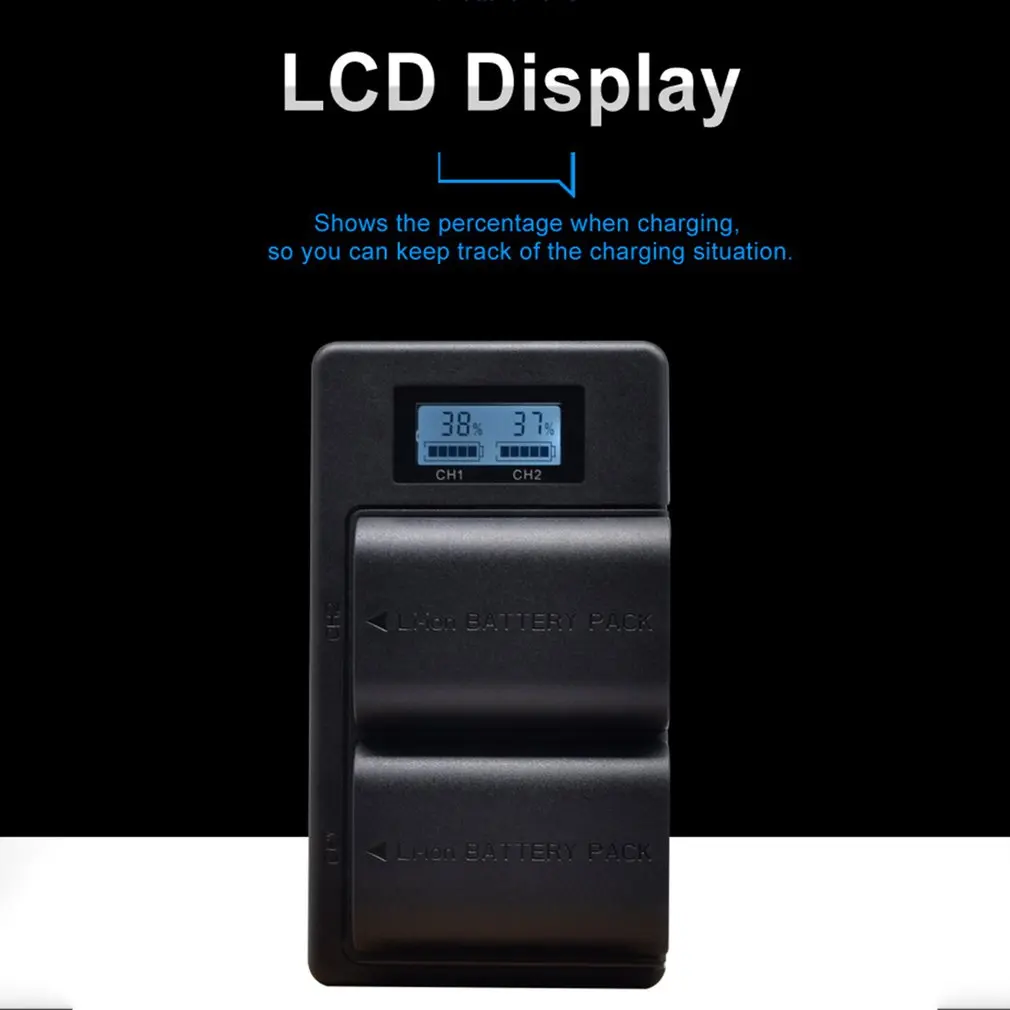 

CD-LP-E6-C Lcd Digital Display Charger Dual-slot Charger Solve the Trouble of Charging Electricity Battery Charger For Canon