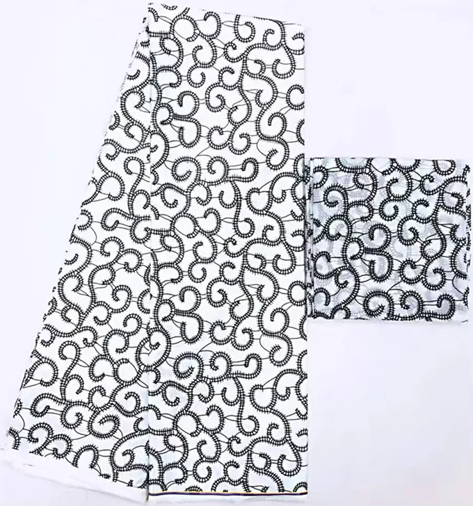2+ 4 ярдов атласный шелк с шифоновой тканью мягкая африканская ткань для платья Анкара ткань Африканская восковая ткань нигерийская MO-N1