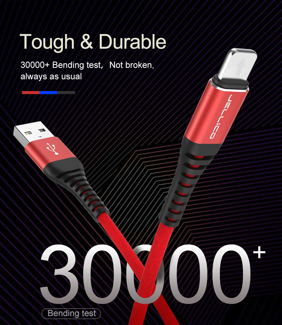 Jellico 3A USB кабель для зарядки iphone XS max Xr X USB кабель для быстрой зарядки для iphone 8 7 6 5S Plus телефон зарядное устройство