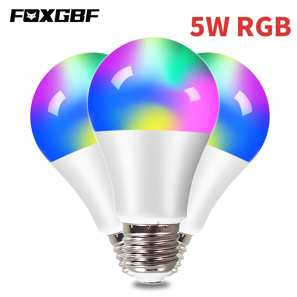 FOXGBF 5 Вт RGB E27 220V светодиодный лампы светильник крытый ing вечерние праздничные