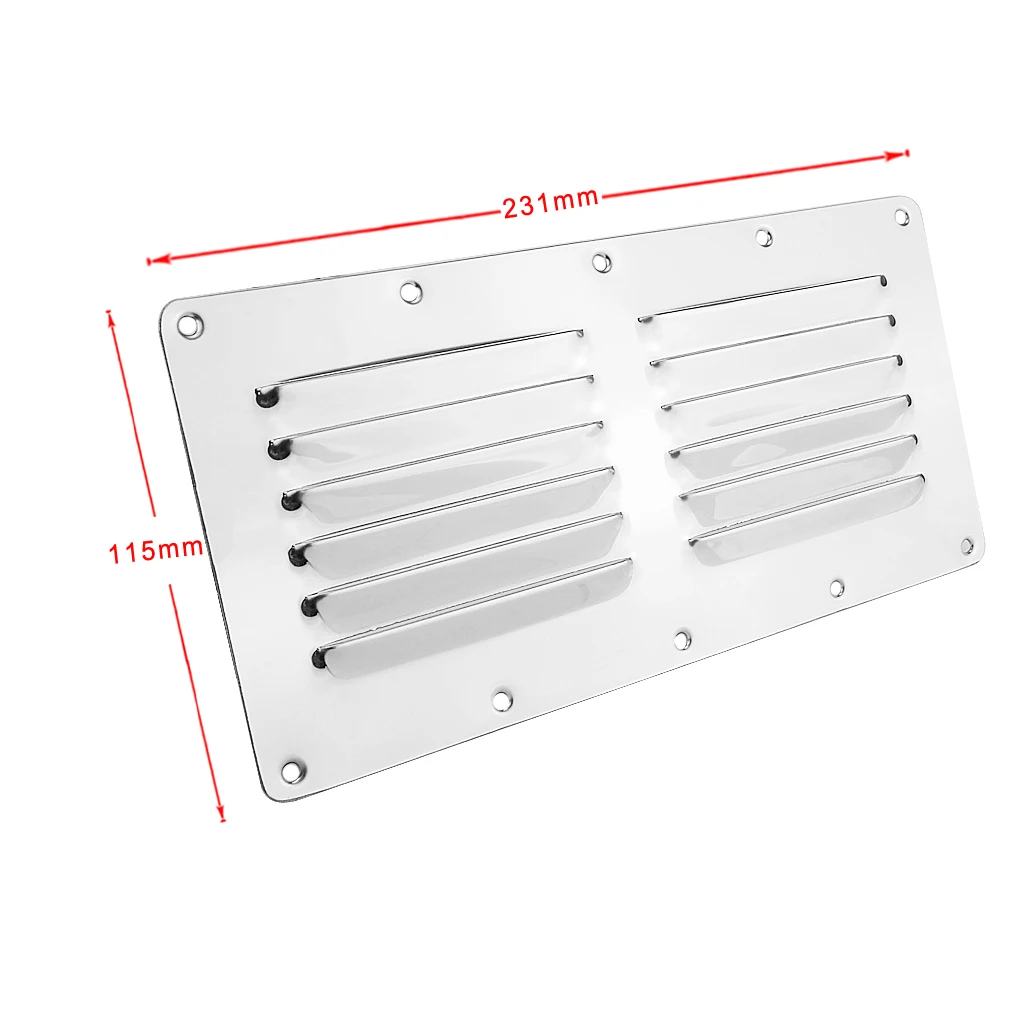 316 Stainless Steel Boat RV Caravan Blower Stamped Air Vent Grill Grille - Rectangular