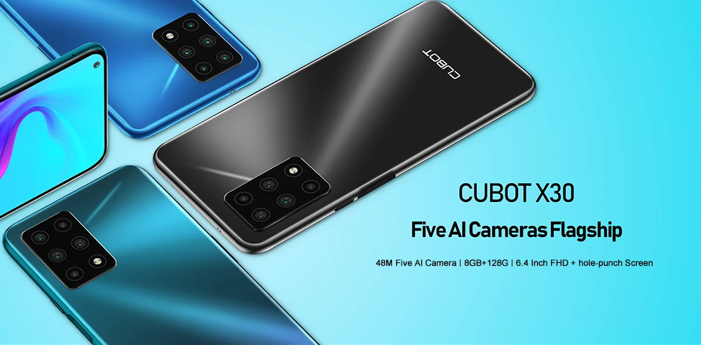 8GB Smartphone Cubot X30 NFC 48MP Five Camera 32MP Selfie 128GB ROM 6.4" FHD+ Fullview Global Version Helio P60 Mobile Phone OTG laptop 8gb ram