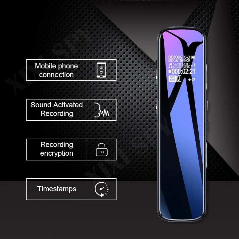 

Dictaphone voice recorder sound mini audio mp3 player professional digital OTG connection recording record HD activated