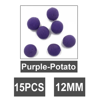 12MM-Purple 15 шт. рыболовные приманки для ловли карпа, приманка для ловли карпа, пузырьковый шар, фруктовый запах, плавающие шарики, приманка для ловли карпа, 12/14 мм - Цвет: 12MM-Purple