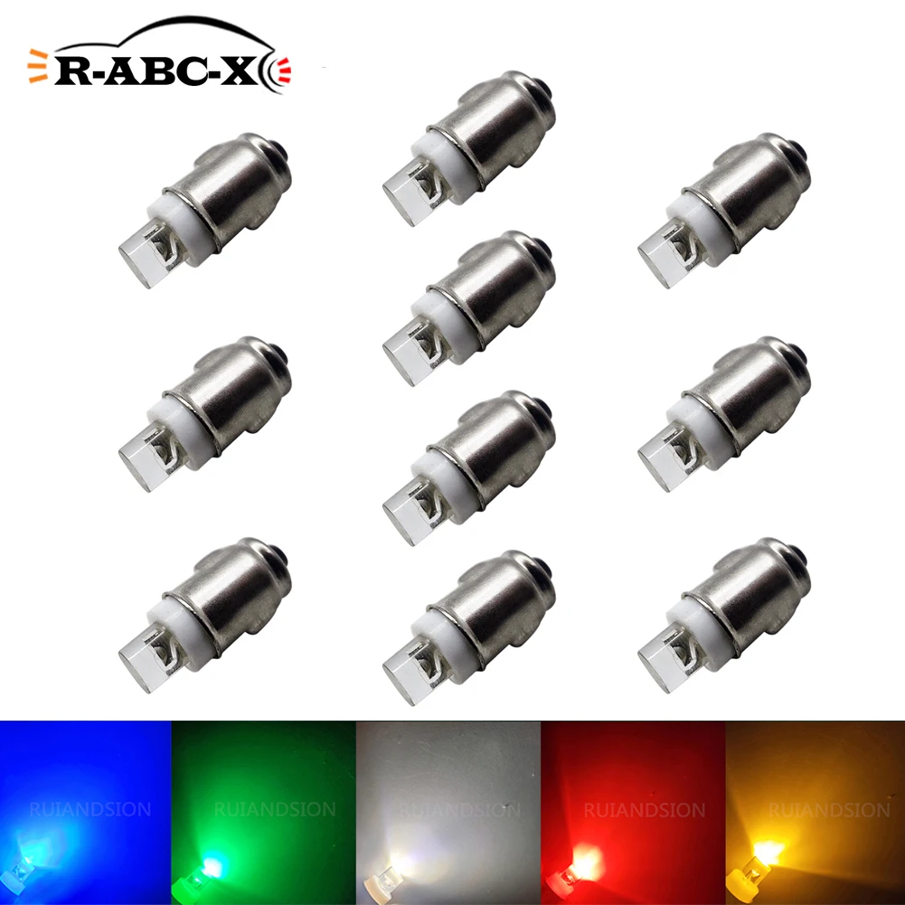 Free shipping 100pcs 12v White BA7S Instrument Dashboard Speedo Smiths Gauges and Panel Bulbs 281 Green yellow blue red color