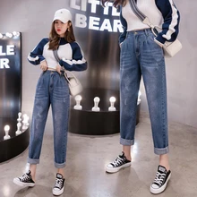 5xl плюс размеры для женщин в винтажном стиле; узкие; черные дамские высокие талией джинсы Mujer femme feminino джинсовые брюки женские A5619