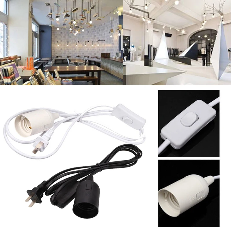 6 футов Шнур E26 E27 светильник лампы база розетка адаптер переключатель US Plug