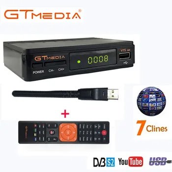 

GTMEDIA V7S HD Satellite Receiver +USB WIFI +Cline 1 Year Europe Spain clines Upgrade From V7 HD DVB-S2 Digital Receptor
