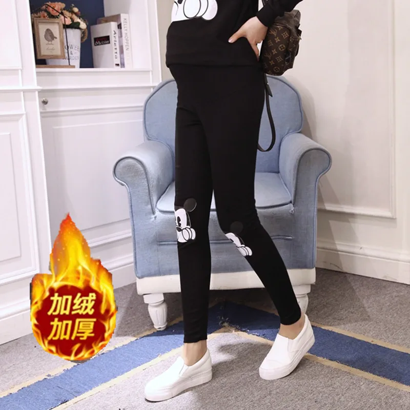 

Photo Shoot Pregnant Women Autumn And Winter Pants with Velvet Sub-Outer Wear Leggings Maternity Clothes Autumn And Winter Print