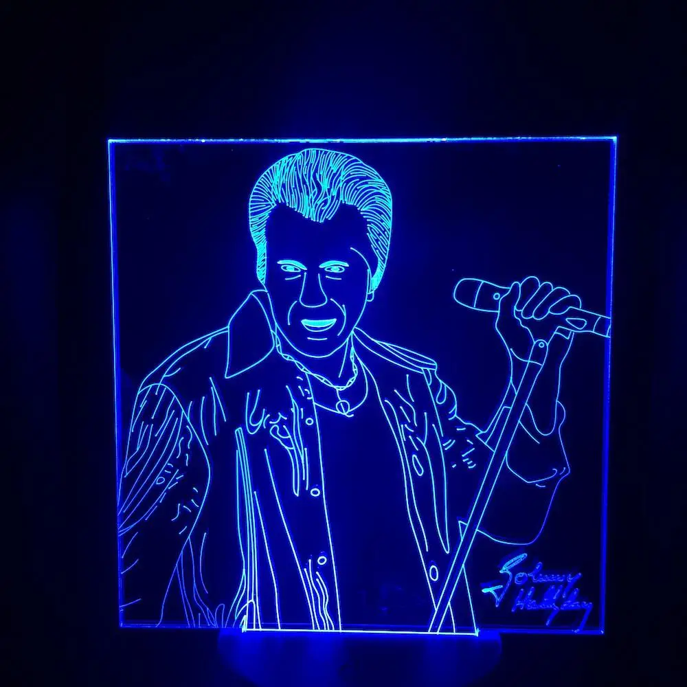 8 Michael Jackson Figure 3D LED Night Light Marshmello The King Johnny Hallyday Waylon Jennings Hatsune Miku 3D Lamp Dropshipping - Испускаемый цвет: 8
