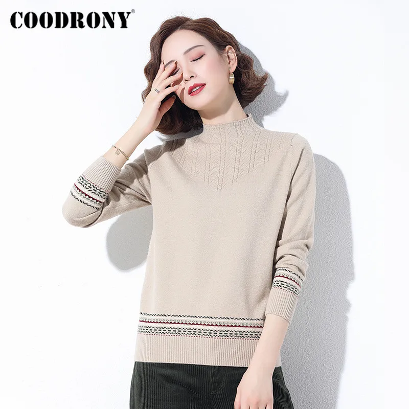COODRONY Brand Autumn Winter Criss-Cross Knitting Pullovers Sweater Women 2020 Casual Solid Color Slim Jumpers Female W1101
