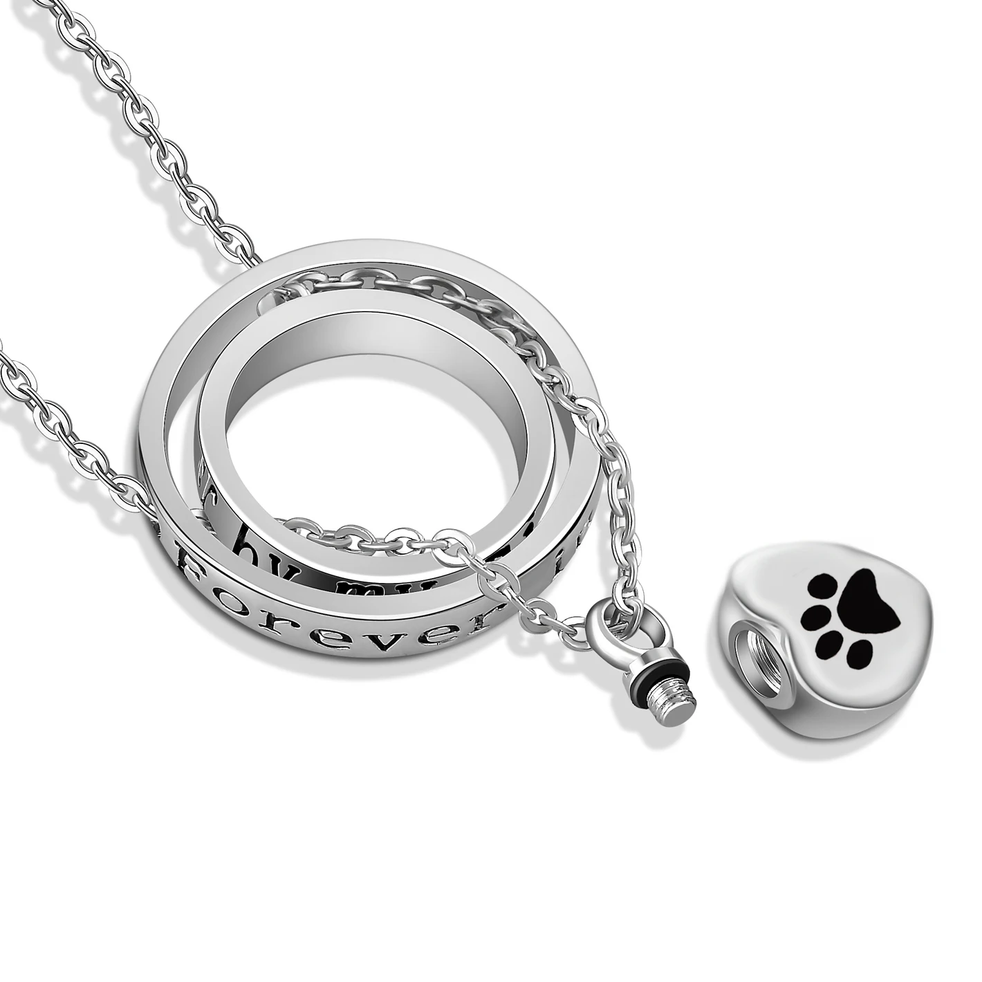 No Longer By My Side,Forever In My Heart Cremation Jewelry Stainless Steel Heart Urn Necklace Ashes For Human/Pet 2