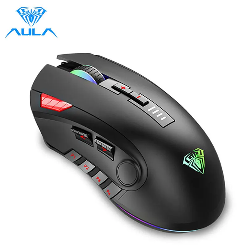 AULA H512 RGB Backlight Gaming Mouse 12 Buttons Programming 5000 DPI Optical USB Wired Mouse with Fire Keys For Laptop Desktop