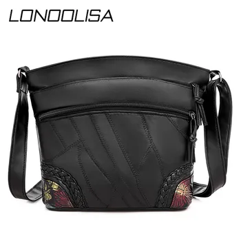 

Vintage Women Leather Shoulder Bags for Women 2020 Crossbody Bag Luxury Handbags Women Bags Designer Printed Flowers Handbag sac