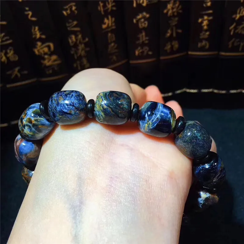 

charming Arrival for Men and Women's Bracelet High Quality 12mm*11mm Blue Natural Pietersite Stone Bracelet