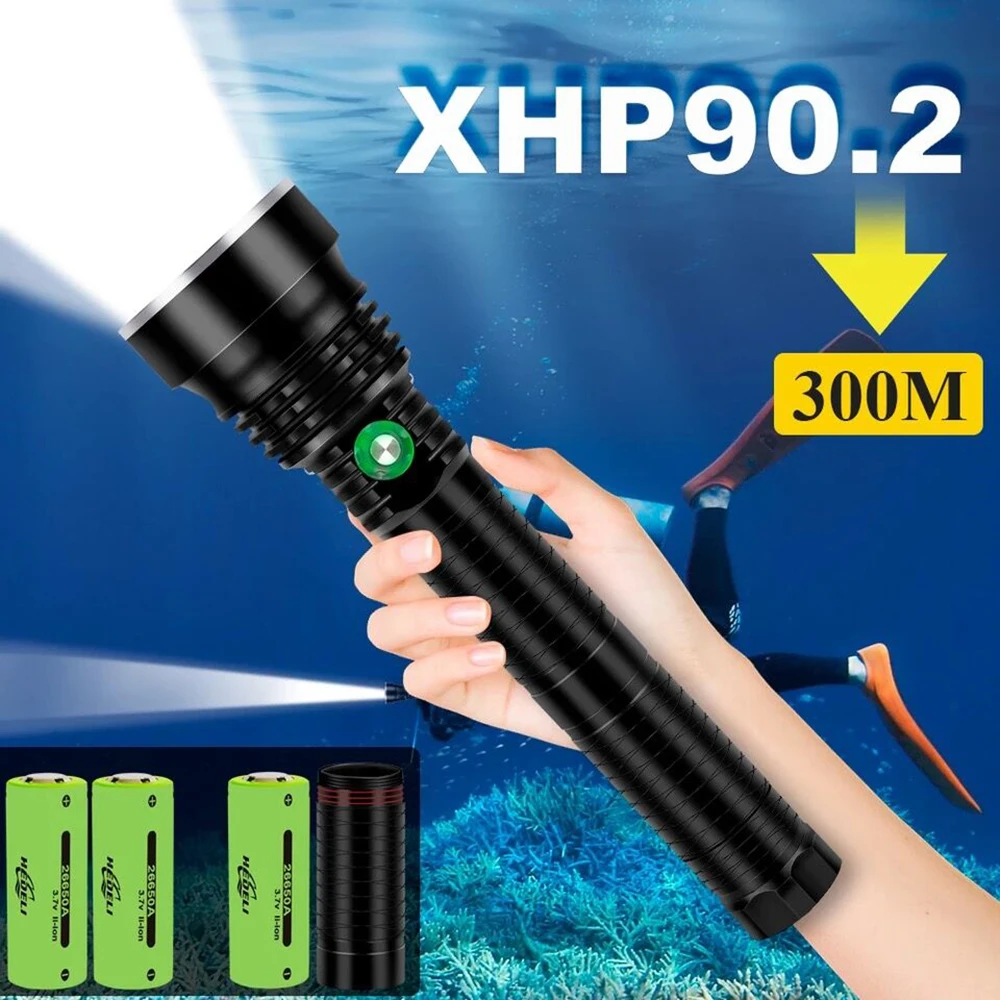 Professional XHP90.2 High Power Diving Flashlight Led Xhp90 Underwater Lamp Xhp70.2 Diving Torch Waterproof Light Flash Light small powerful torch