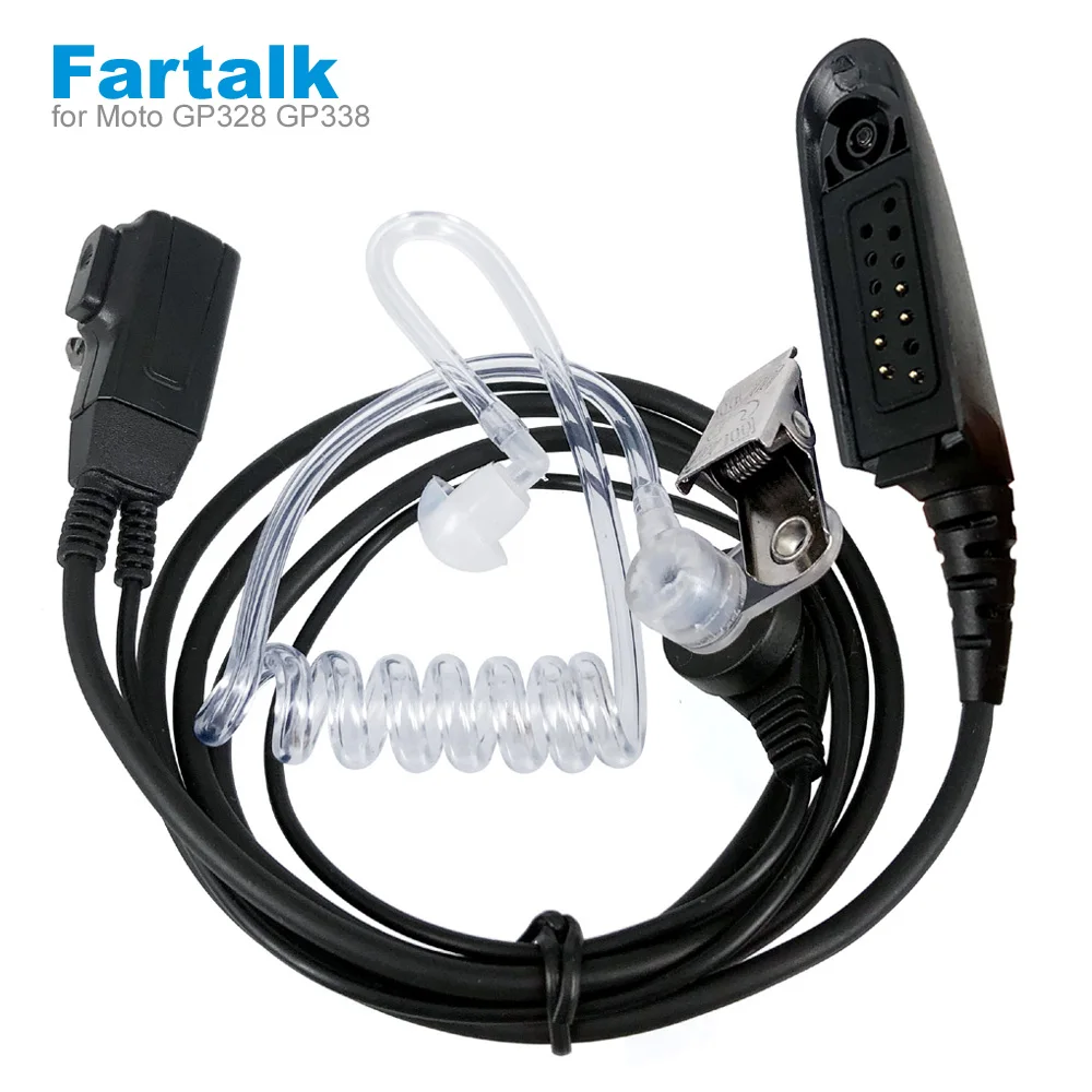Auricular de tubo acústico de aire con micrófono para Motorola, Walkie Talkie de Radio bidireccional, GP328, GP338, GP340, GP380, PRO5450, PRO5150