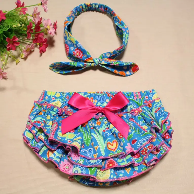 Модные, в полоску, с цветочным принтом детское платье для маленьких девочек с цветочным рисунком, с рюшами, на блумеры из хлопка - Цвет: 21