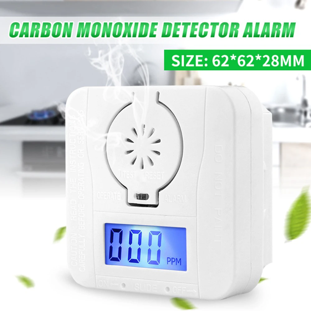 

LCD CO Sensor Carbon Monoxide Detector Digital Warning Smoke Alarm Battery Power CO Detector Alarm Security Poisoning Alarm