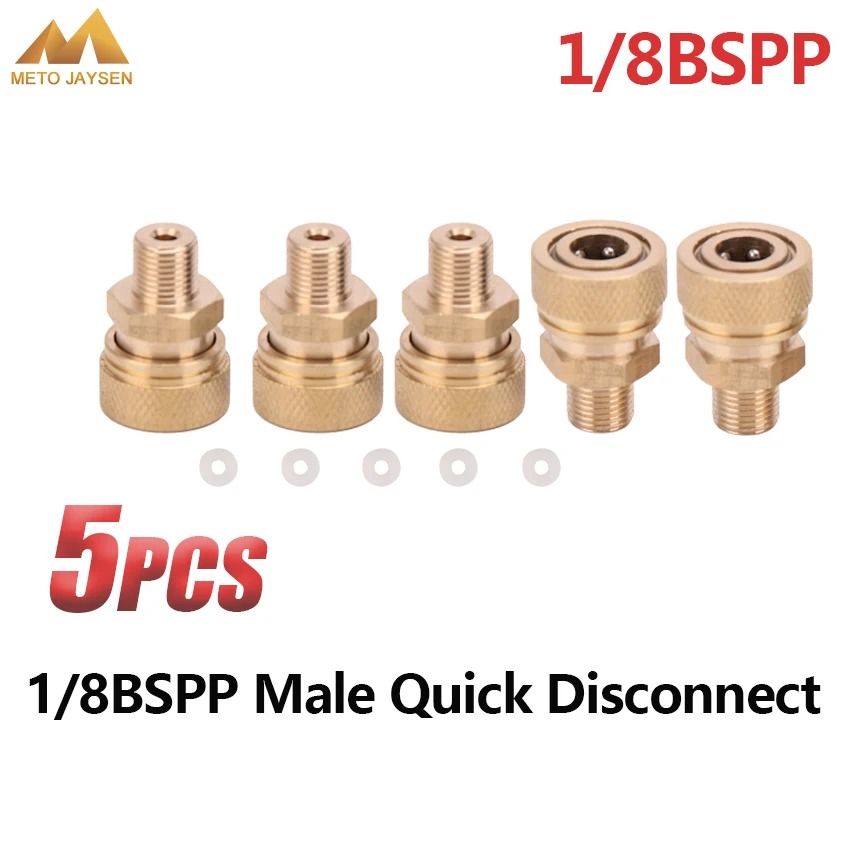 PCP Airforce Paintball 1/8BSPP Male Quick Disconnect 8mm Air Refilling Coupling Connector Copper Socket 5pcs/set | Спорт и