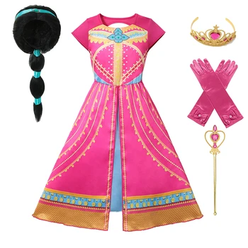

Girls Princess Print Fashion Style Dancing Frocks Kids Cosplay Costum Holiday Carnival Birthday Party Clothes Dress Up
