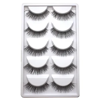 

5 Pairs Handmade Eyelashes Soft False Lashes Natural Long Wispy Makeup Fake Eye Lashes Extension Tools Supplies