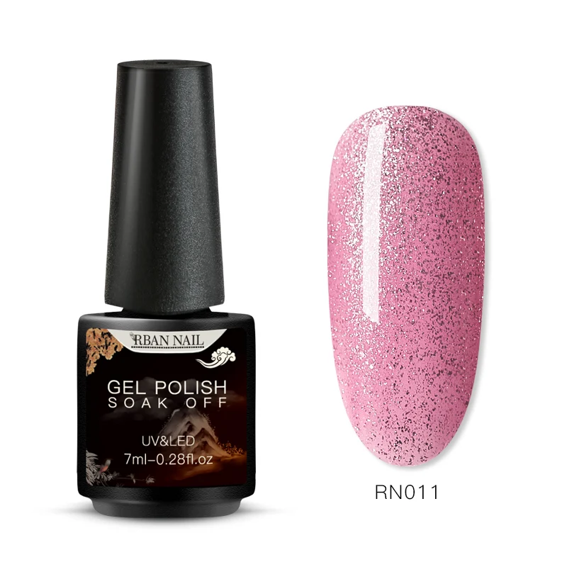 RBAN NAIL 7ml UV Gel Nail Polish Holograph Glitter Sequin Soak Off UV Gel Varnish Color Nail Gel Polish DIY Nail Art Gel Lacquer - Цвет: EES05634