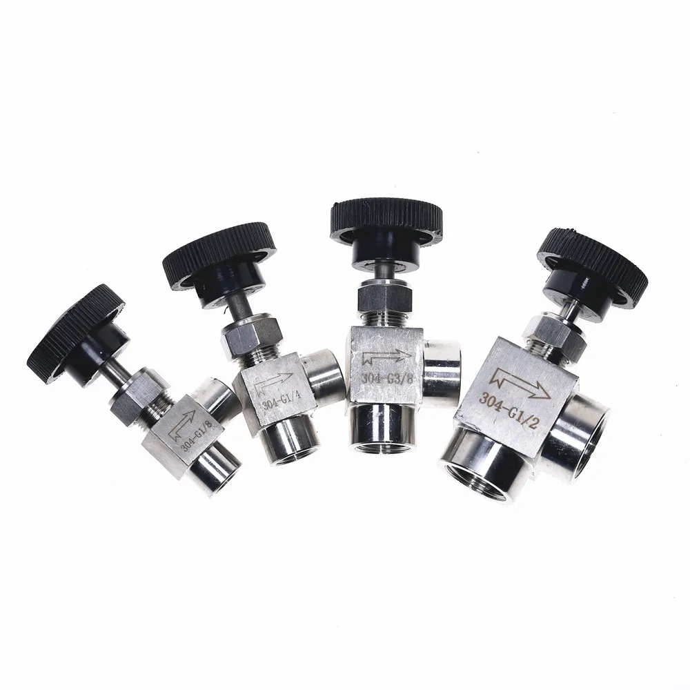 Игольчатый клапан из нержавеющей стали SS304 прямой угол внутренняя резьба BSP 1/8
