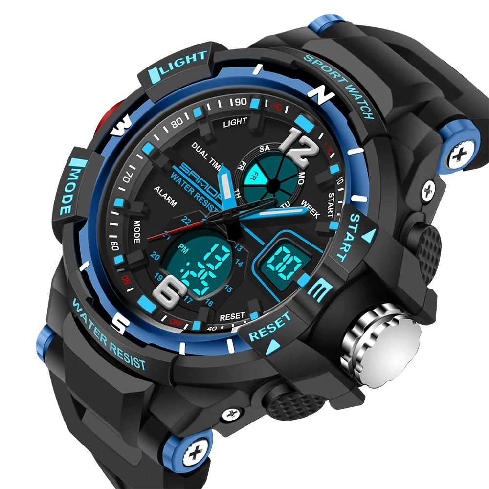 SANDA Sport LED Digital Men Watches Luxury Fashion Waterproof Wristwatch Outdoor Week Display Clock 289 Relogio Masculino | Наручные часы
