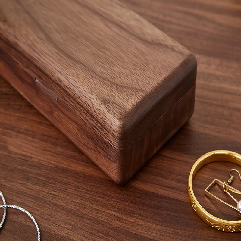 

Classical Wooden Velvet Jewelry Box Heirloom Storage Organizer Ring Holder Container