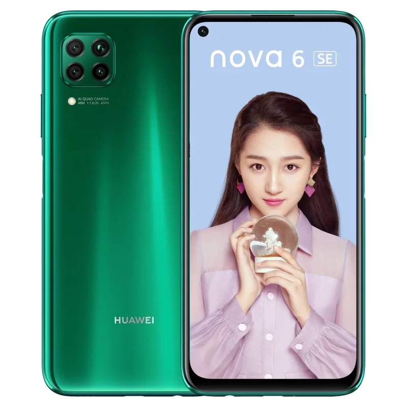 HuaWei Nova 6 SE 4G LTE мобильный телефон Kirin 810 Android 10,0 6," ips 2310X1080 8 Гб ram 128B rom МП отпечаток пальца - Цвет: 8gb 128gb green