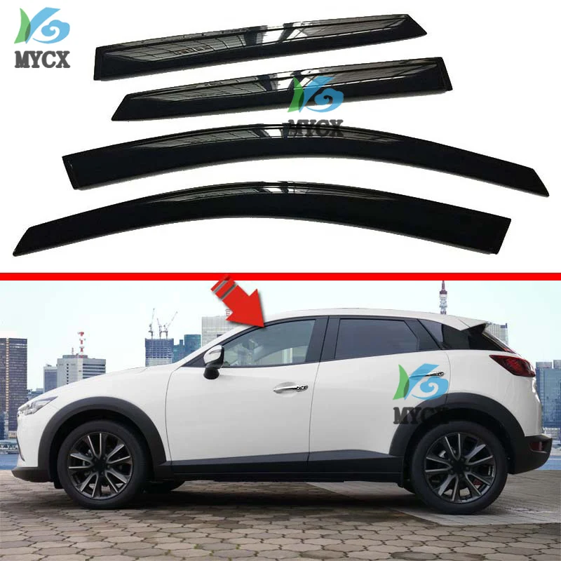 

For Mazda CX-3 CX3 18 19 Window Sun Rain Visors Vent Shade Deflector Guard Weather Shield Shade Rainproof Car window Rain Cover