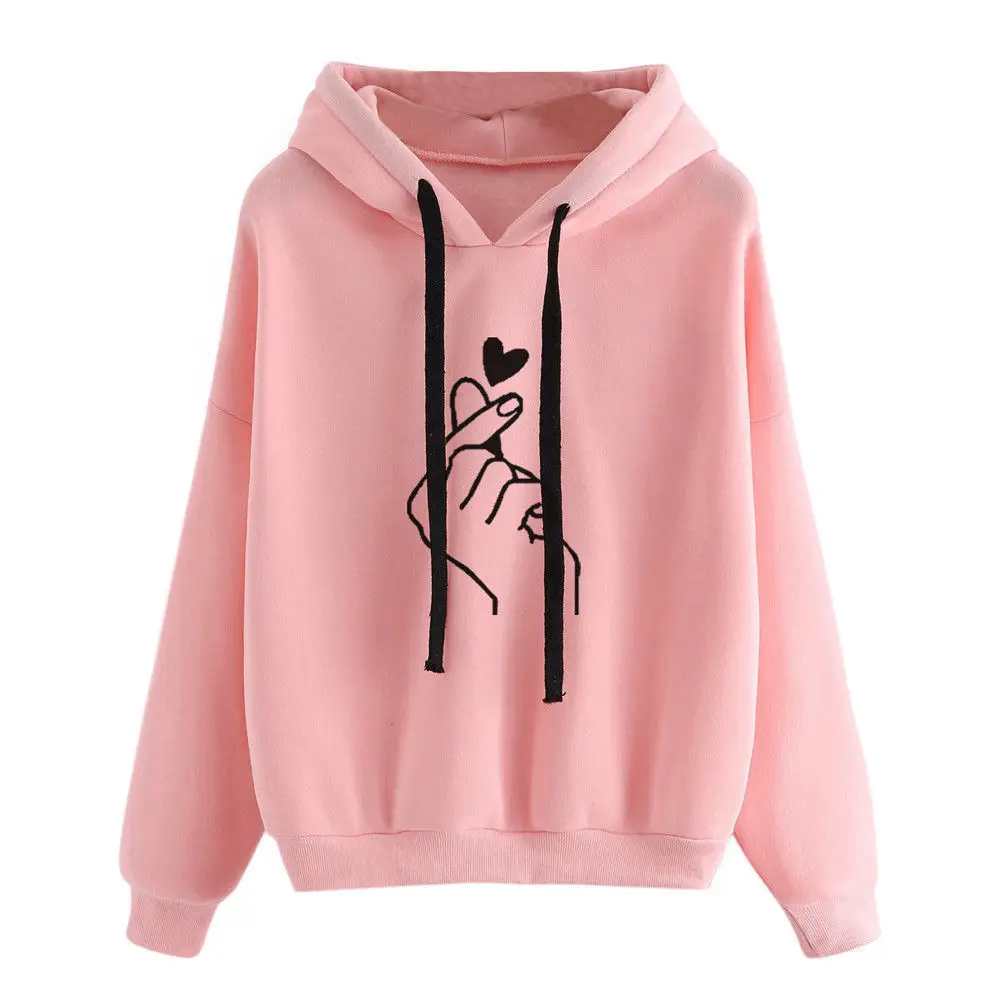 Harajuku Толстовка K-POP хлопковые пуловеры, Backwoods Для женщин толстовка Милая верхняя одежда Для женщин s розовый топ худи BTS - Цвет: Розовый